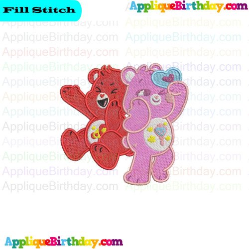 Too Loud Bear And Me Bear Care Bears Fill Embroidery Design