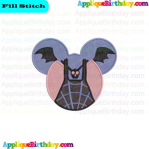 Vampirina Hauntley Mickey Mouse Clothing Fill Embroidery Design