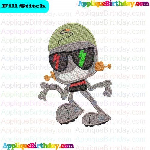 Whatever Happned To Robot Jones with glasses Fill Embroidery Design