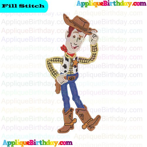 Woody Holding the hat Toy Story Fill Embroidery Design