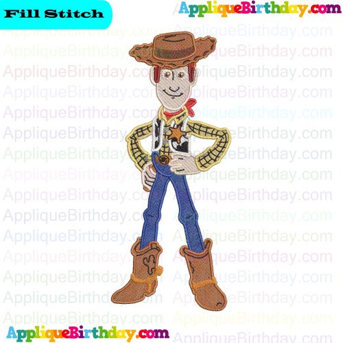 Woody Standing Up 2 Toy Story Fill Embroidery Design
