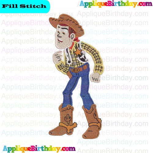 Woody Thinking Toy Story Fill Embroidery Design