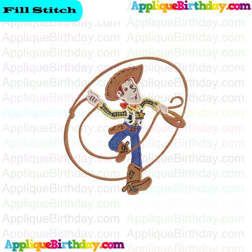 Woody lasso Toy Story Fill Embroidery Design