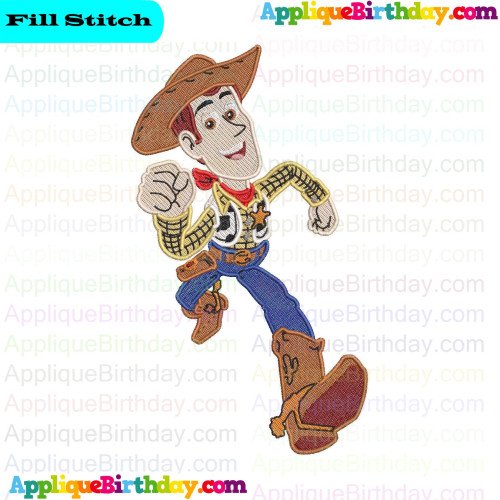Woody running Toy Story Fill Embroidery Design