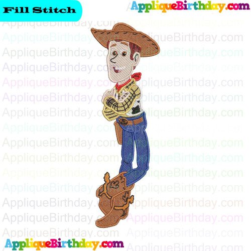 Woody standing Toy Story Fill Embroidery Design