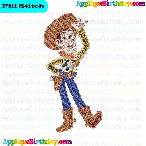 Woody tipping his hat Toy Story Fill Embroidery Design