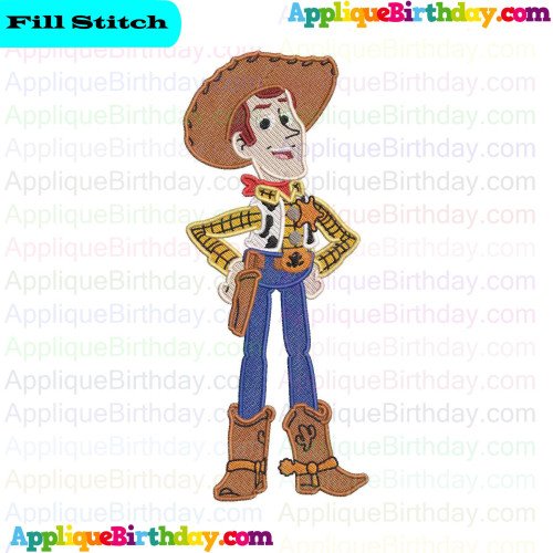 Woody with his hands on his hips Toy Story Fill Embroidery Design